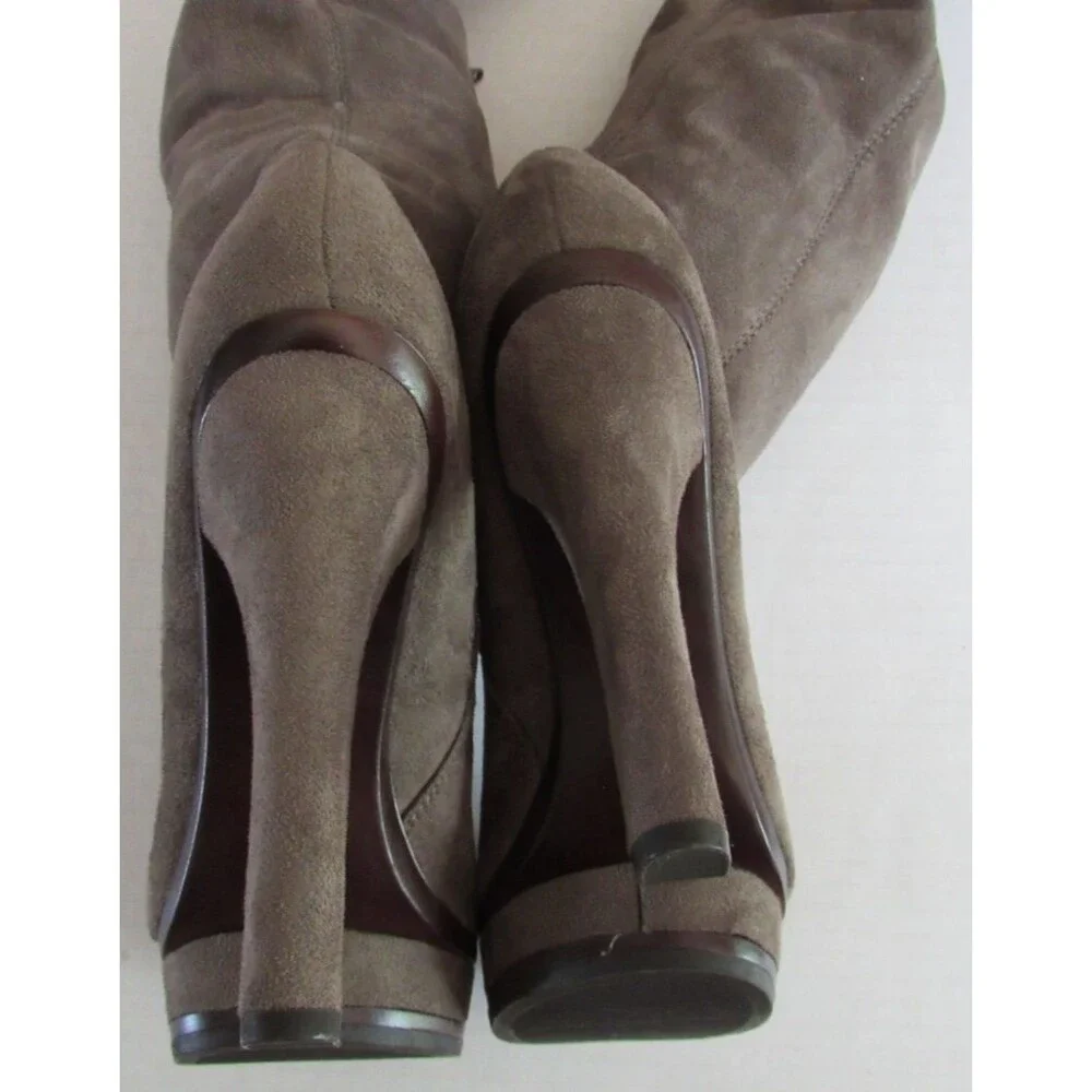 Jennifer Lopez JLO JLLISETTE GREY Over the Knee Faux Suede Platform Boots 9M - Picture 8 of 14